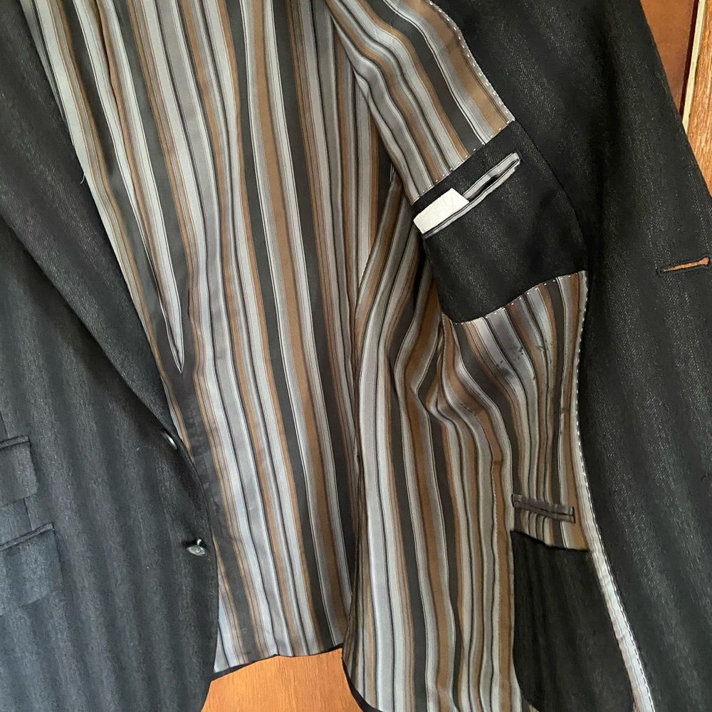 Kroon Men’s 40R Striped gray and black Blazer - Picture 6 of 12